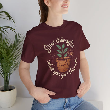Grow Through What You Go Through | Gentle Empowerment Tee | Emotional Growth Shirt | Positive Mindset Gift - Spirit Stitch