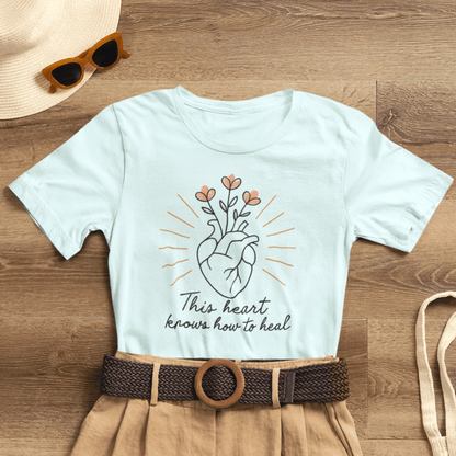 Healing Heart – Self - Growth Affirmation Tee with Floral Heart Design - Spirit Stitch