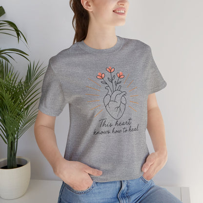 Healing Heart – Self - Growth Affirmation Tee with Floral Heart Design - Spirit Stitch