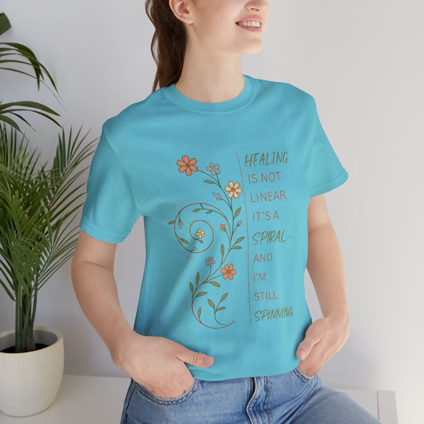 Healing Is Not Linear Spiral T-Shirt – Inspirational Self Care Tee - Spirit Stitch