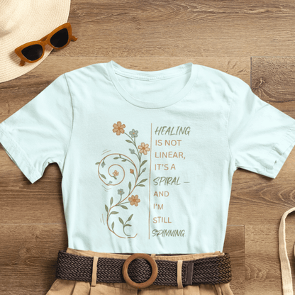 Healing Is Not Linear Spiral T-Shirt – Inspirational Self Care Tee - Spirit Stitch