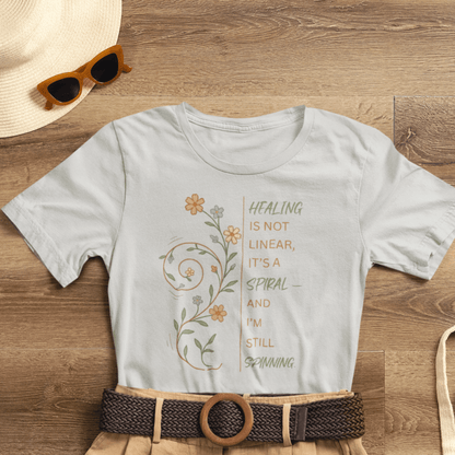 Healing Is Not Linear Spiral T-Shirt – Inspirational Self Care Tee - Spirit Stitch