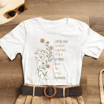 Healing Is Not Linear Spiral T-Shirt – Inspirational Self Care Tee - Spirit Stitch