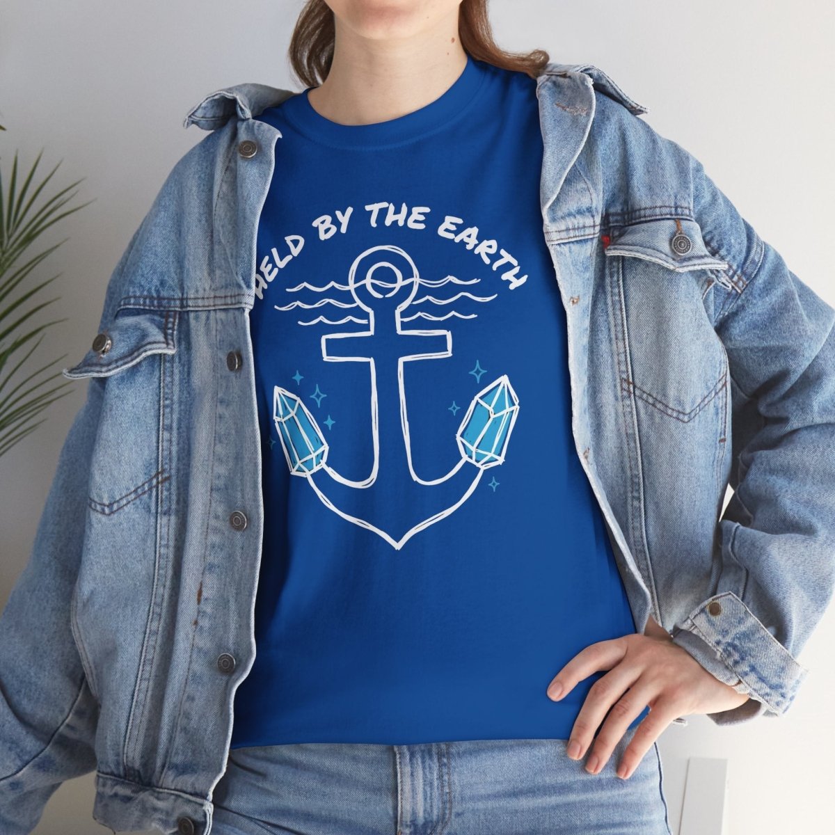 Held by the Earth Shirt | Classic Heavy Cotton Tee | Anchor Crystal Tee | Grounding Gift | Earth Energy Shirt - Spirit Stitch