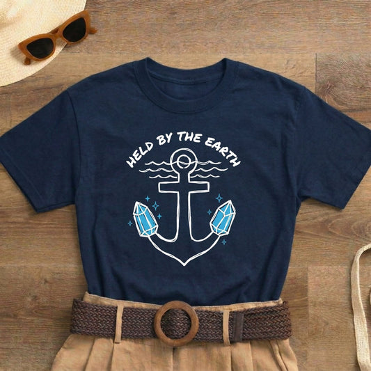 Held by the Earth Shirt | Classic Heavy Cotton Tee | Anchor Crystal Tee | Grounding Gift | Earth Energy Shirt - Spirit Stitch