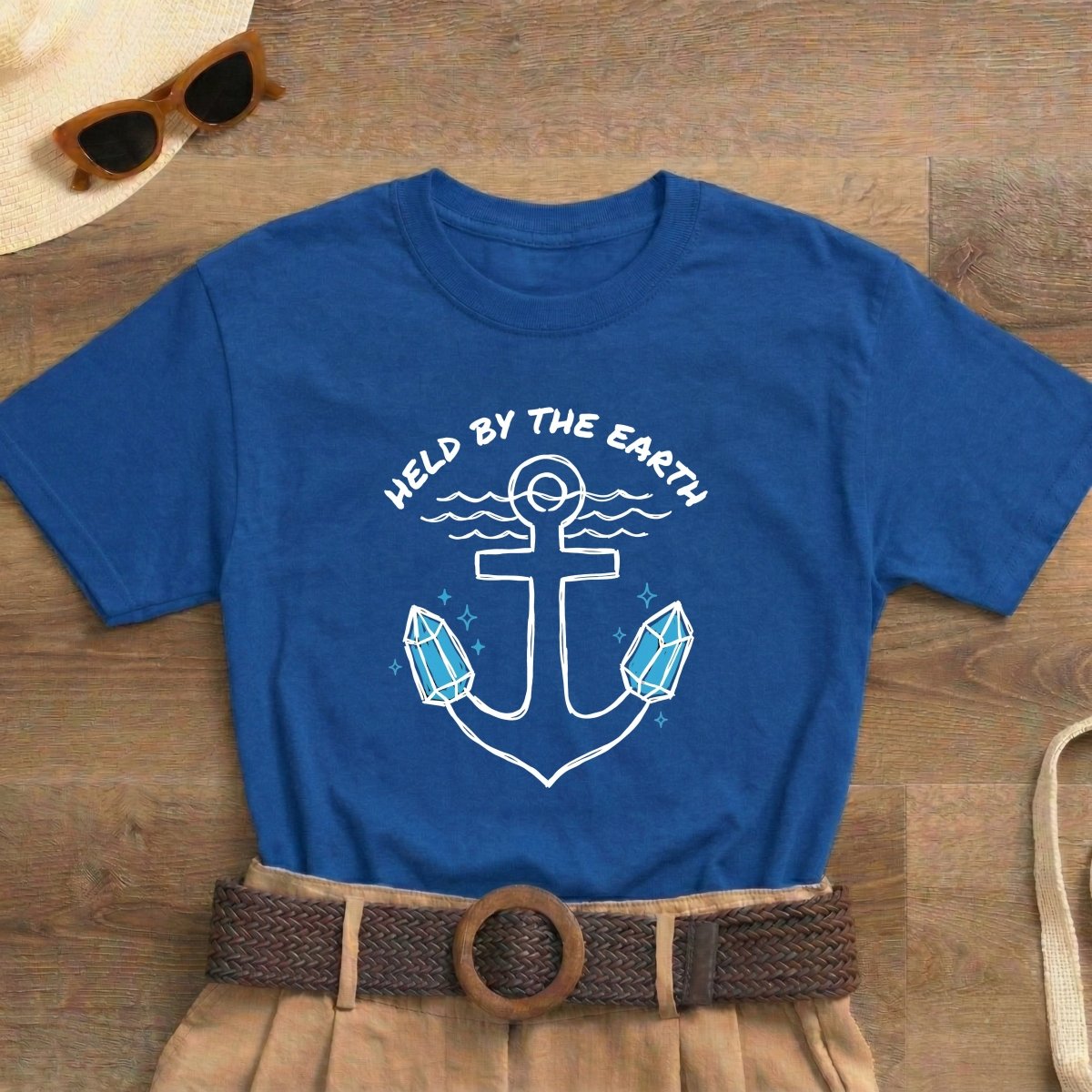 Held by the Earth Shirt | Classic Heavy Cotton Tee | Anchor Crystal Tee | Grounding Gift | Earth Energy Shirt - Spirit Stitch