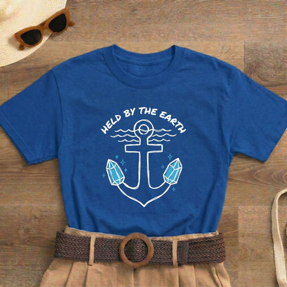 Held by the Earth Shirt | Classic Heavy Cotton Tee | Anchor Crystal Tee | Grounding Gift | Earth Energy Shirt - Spirit Stitch