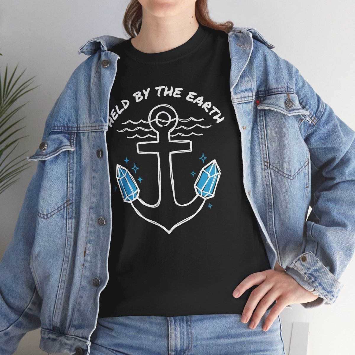 Held by the Earth Shirt | Classic Heavy Cotton Tee | Anchor Crystal Tee | Grounding Gift | Earth Energy Shirt - Spirit Stitch
