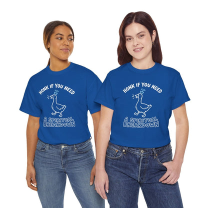 Honk If You Need a Spiritual Breakdown Shirt | Classic Heavy Cotton Tee | Funny Goose Tee | Sarcastic Spiritual Gift - Spirit Stitch