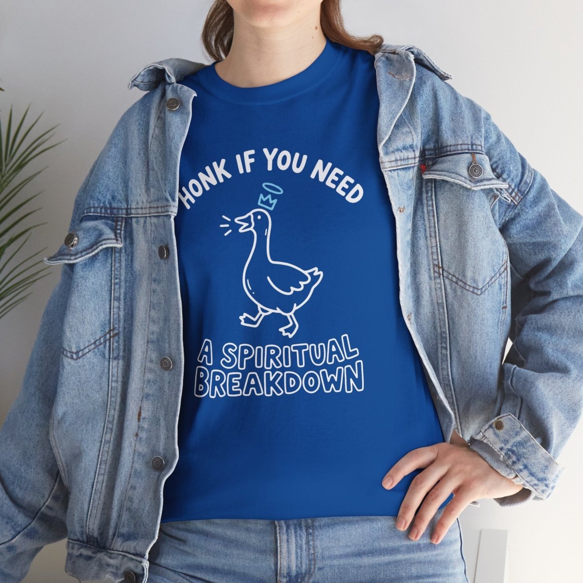 Honk If You Need a Spiritual Breakdown Shirt | Classic Heavy Cotton Tee | Funny Goose Tee | Sarcastic Spiritual Gift - Spirit Stitch