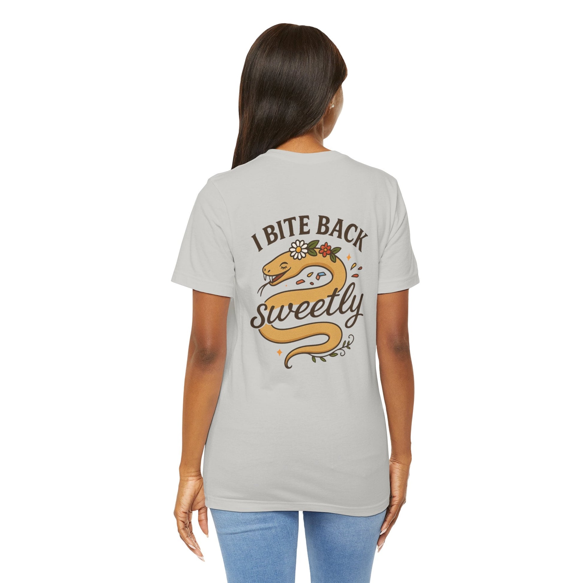 I Bite Back Sweetly Shirt – Front & Back Floral Graphic Tee with Sassy Quote - Spirit Stitch