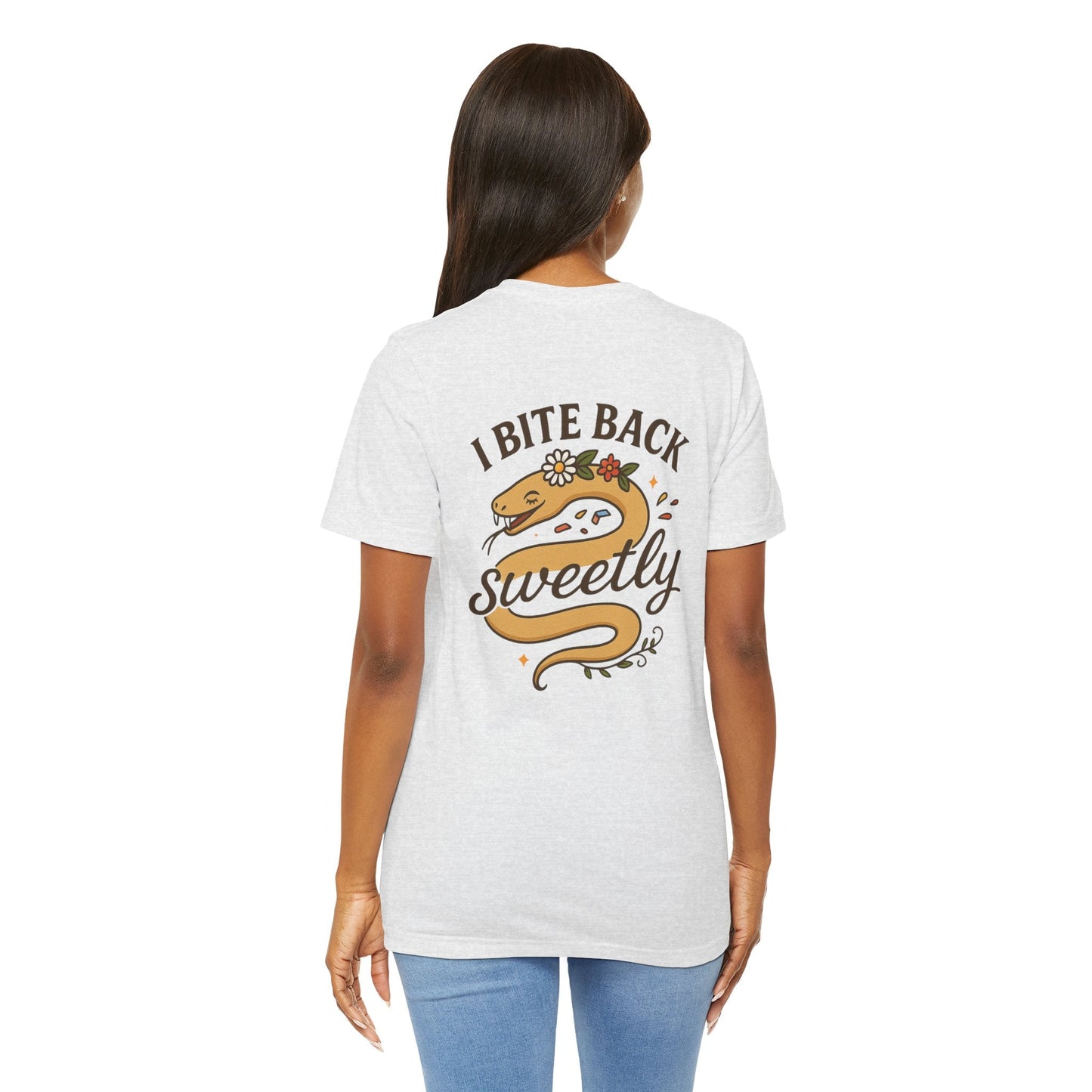 I Bite Back Sweetly Shirt – Front & Back Floral Graphic Tee with Sassy Quote - Spirit Stitch