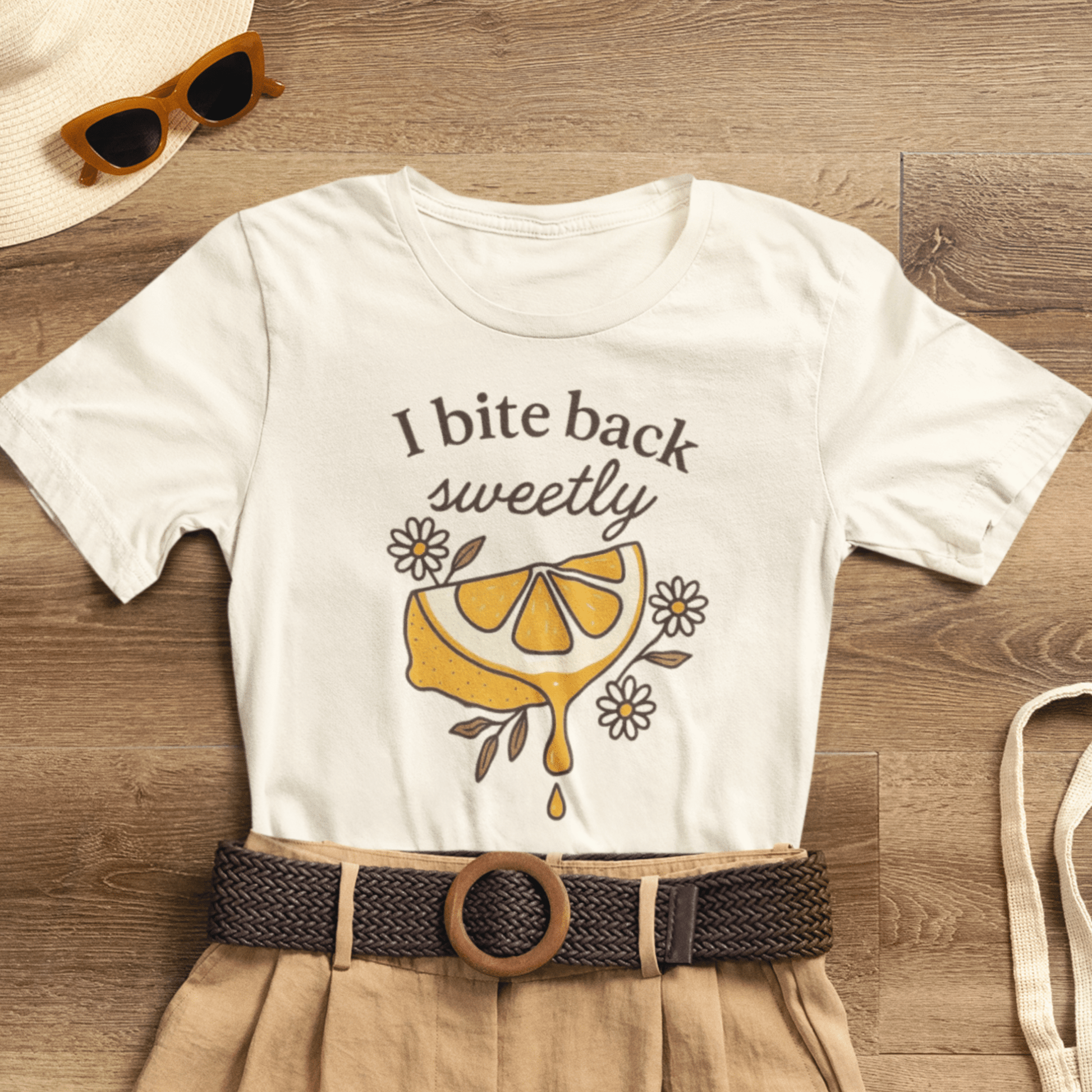 I Bite Back Sweetly T-Shirt – Citrus Sass with Soft Energy - Spirit Stitch