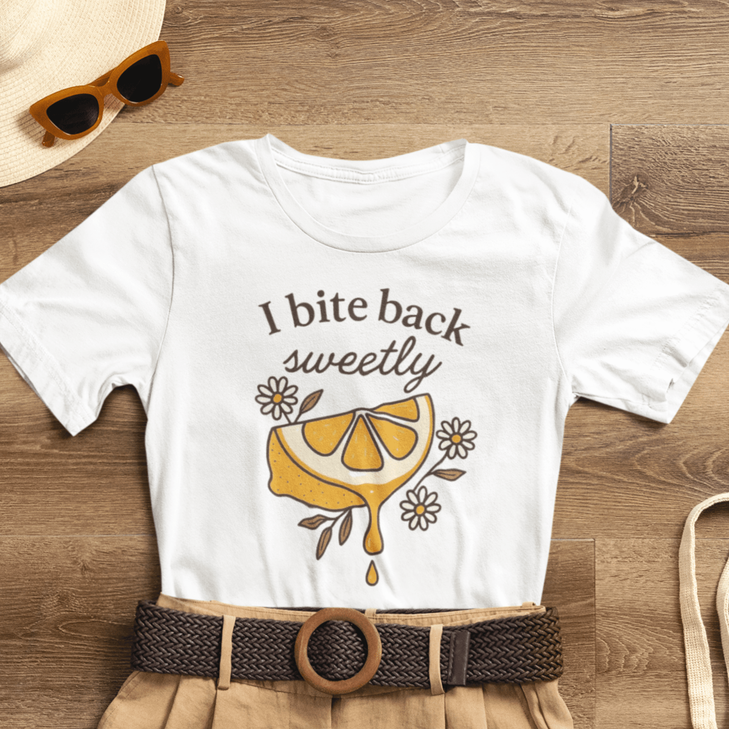 I Bite Back Sweetly T-Shirt – Citrus Sass with Soft Energy - Spirit Stitch