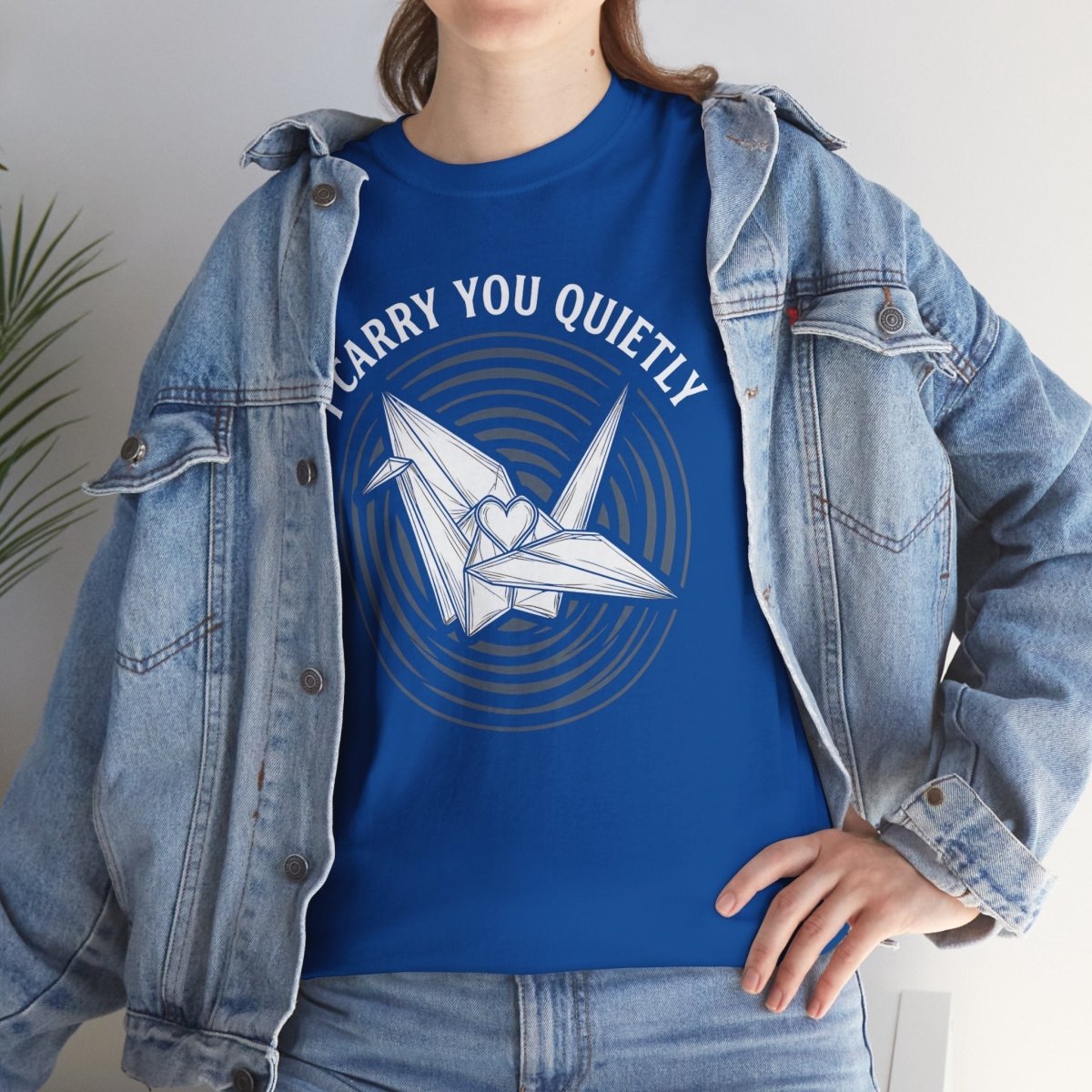 I Carry You Quietly Shirt | Classic Heavy Cotton Tee | Grief Memorial Tee | Paper Crane Gift | Loss Remembrance Shirt - Spirit Stitch