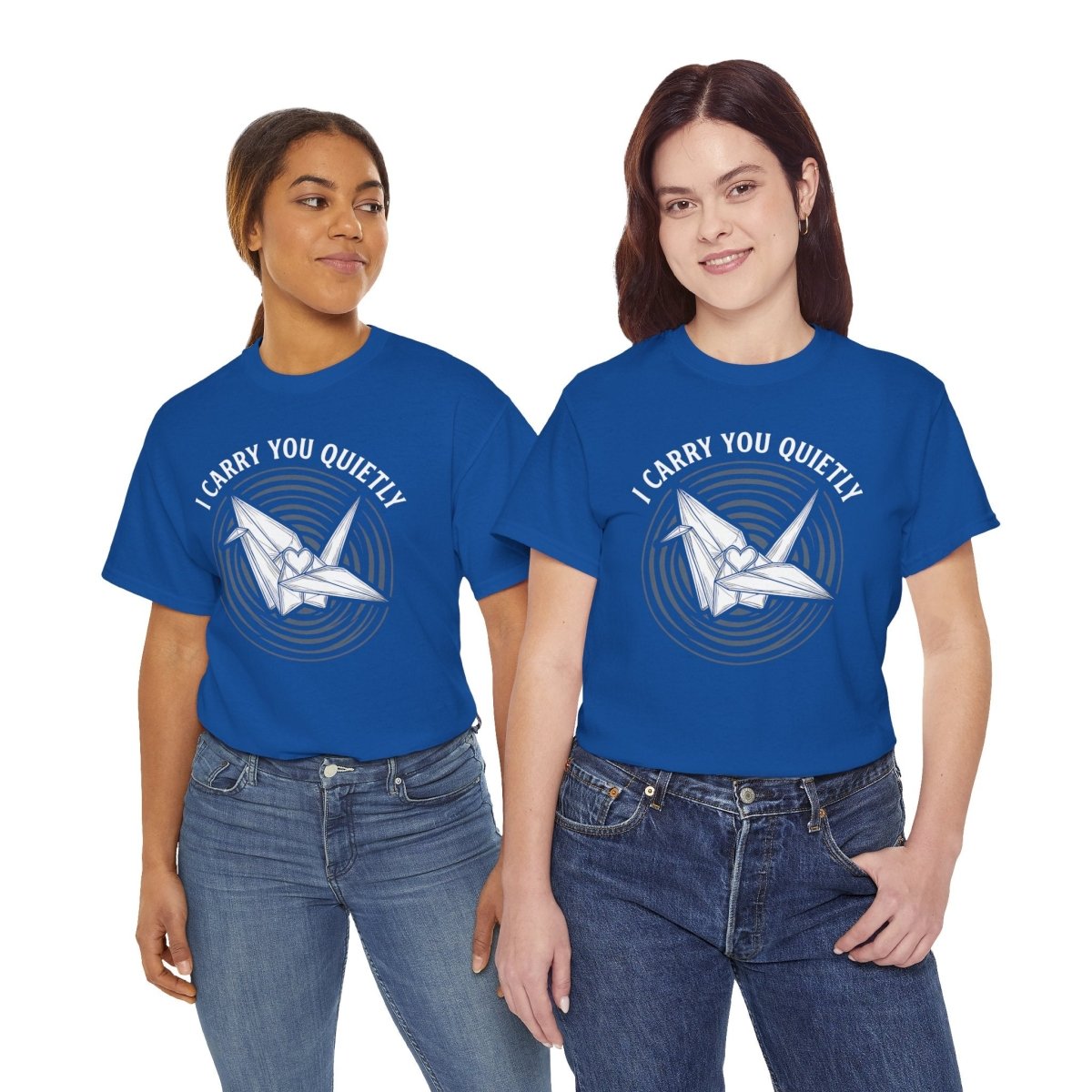 I Carry You Quietly Shirt | Classic Heavy Cotton Tee | Grief Memorial Tee | Paper Crane Gift | Loss Remembrance Shirt - Spirit Stitch