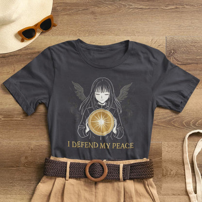 I Defend My Peace T-Shirt — Spiritual Gothic Girl Graphic Tee - Spirit Stitch