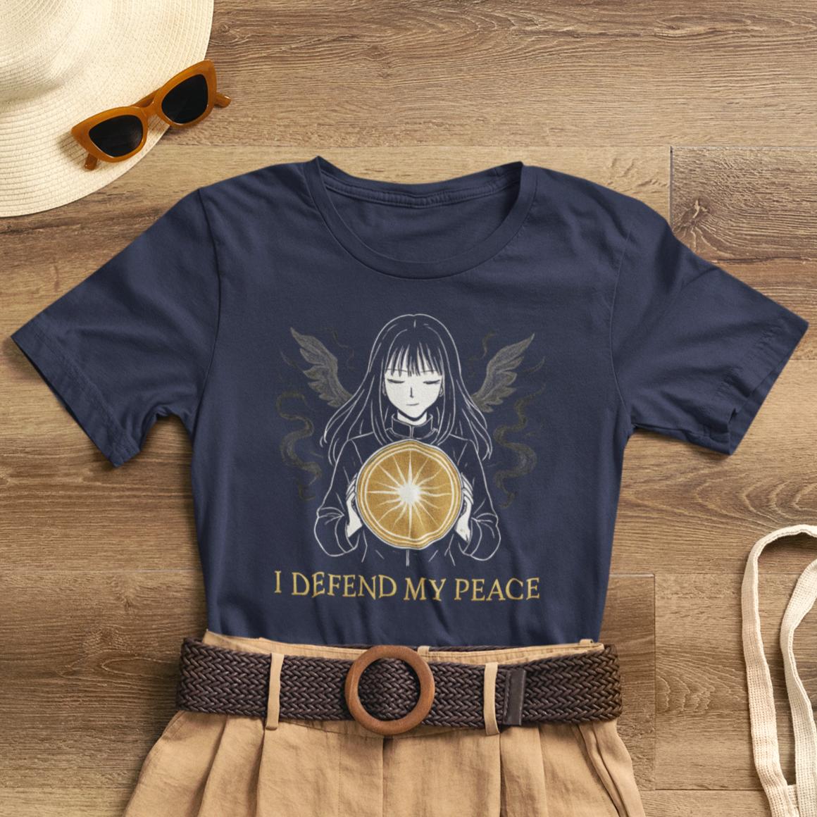 I Defend My Peace T-Shirt — Spiritual Gothic Girl Graphic Tee - Spirit Stitch