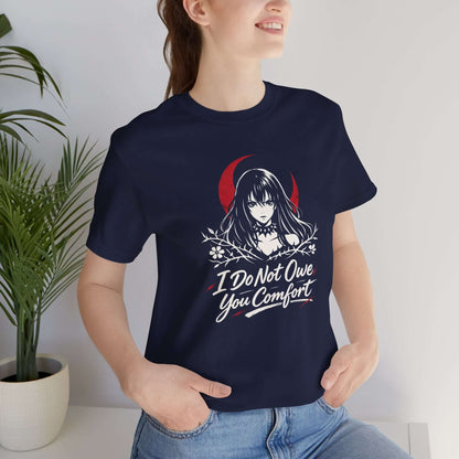 I Do Not Owe You Comfort Gothic Anime T-Shirt – Bold Boundaries Graphic Shirt for Women - Spirit Stitch