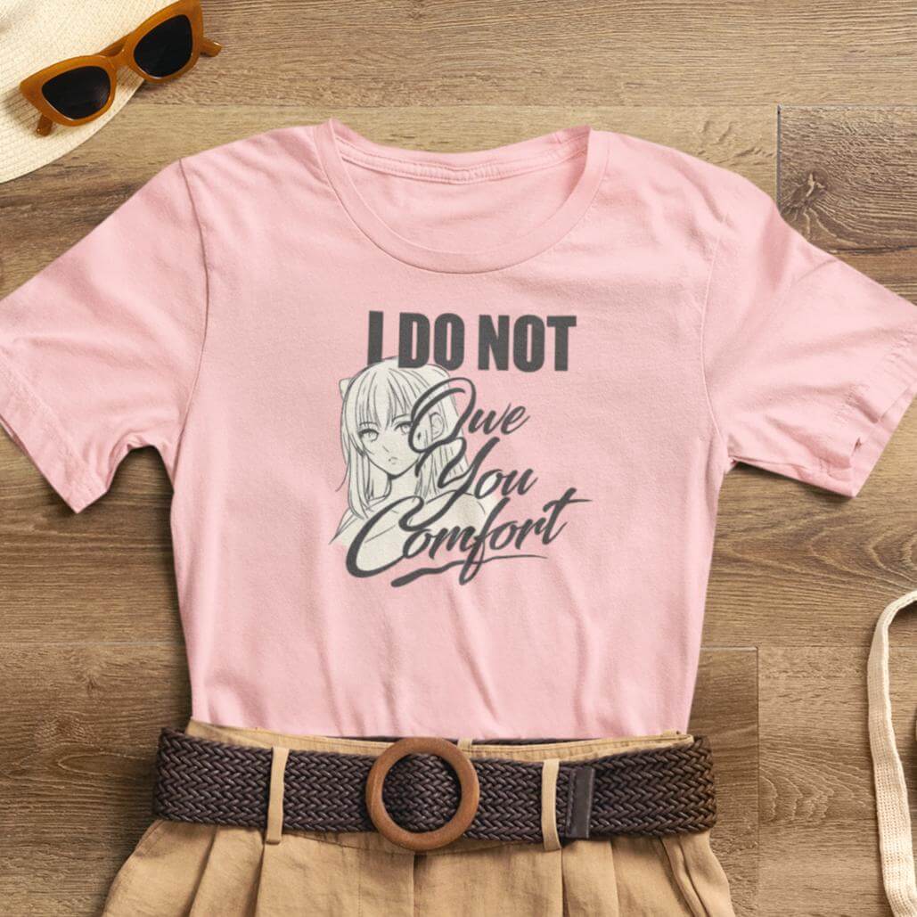I Do Not Owe You Comfort T-Shirt – Bold Boundaries Minimalist Anime Graphic Shirt - Spirit Stitch