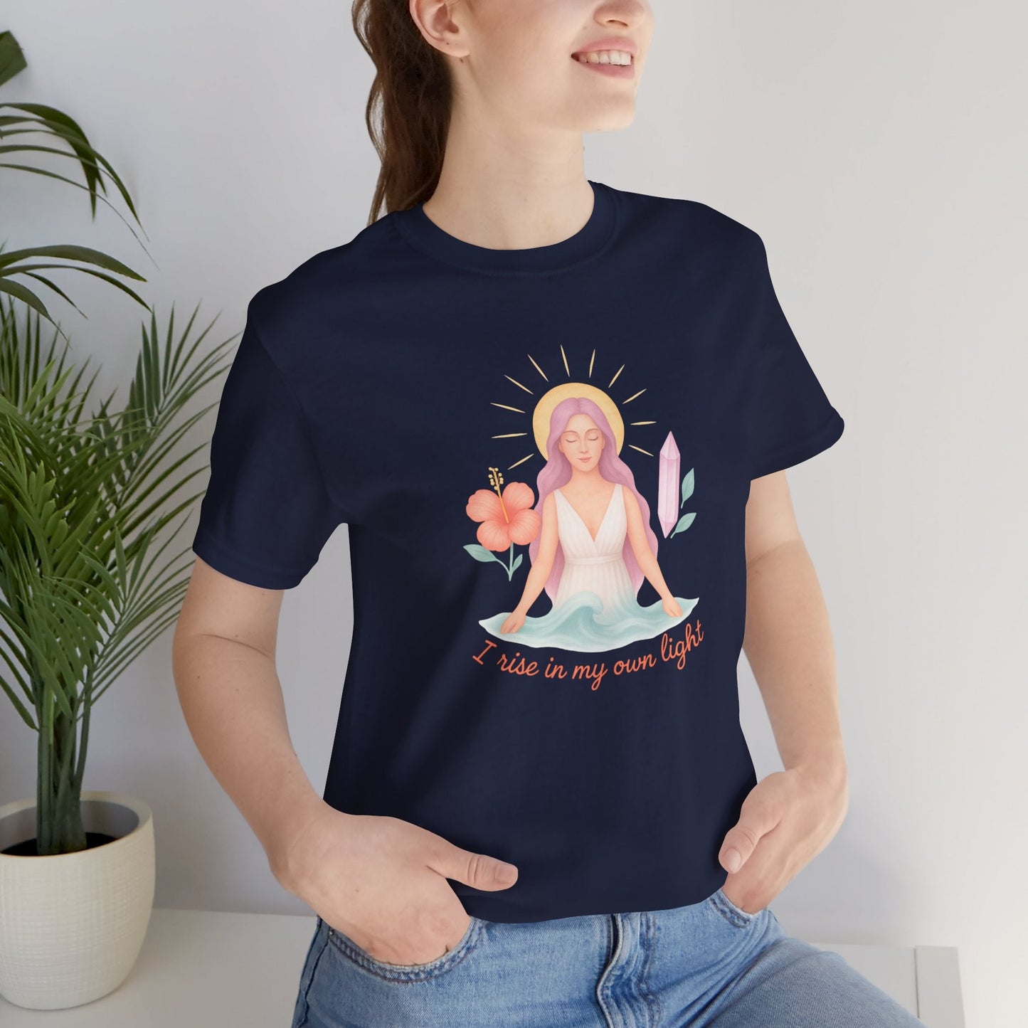 Feminine Empowerment Graphic Tee with a Spiritual Goddess Aesthetic - Soft Pastel Boho Apparel for Everyday Wear
