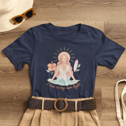 Feminine Empowerment Graphic Tee with a Spiritual Goddess Aesthetic - Soft Pastel Boho Apparel for Everyday Wear