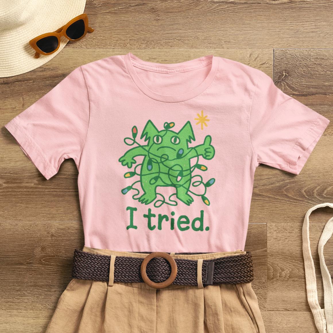 I Tried Emotional Support Gremlin T-Shirt – Funny Pink Unisex Tee, Soft Cotton Comfort Colors Alternative, Stress Relief Shirt, Cute Mental Health Gift - Spirit Stitch