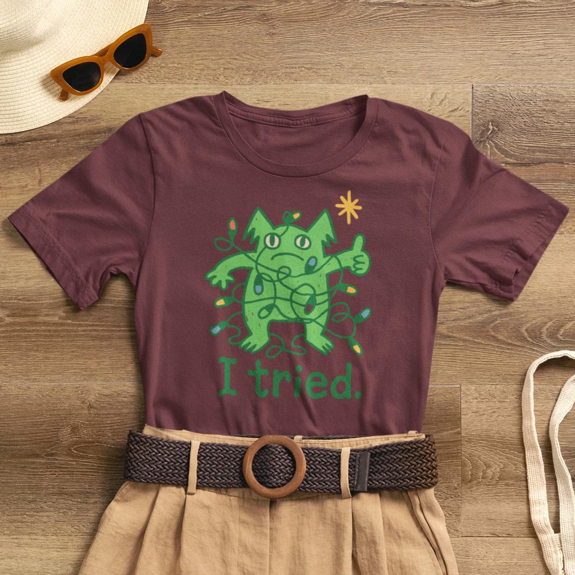 I Tried Emotional Support Gremlin T-Shirt – Funny Pink Unisex Tee, Soft Cotton Comfort Colors Alternative, Stress Relief Shirt, Cute Mental Health Gift - Spirit Stitch