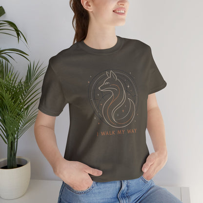 I Walk My Way Celestial Fox Shirt – Mystic Animal Graphic Tee for Free Spirits - Gift for International Self-Care Day.