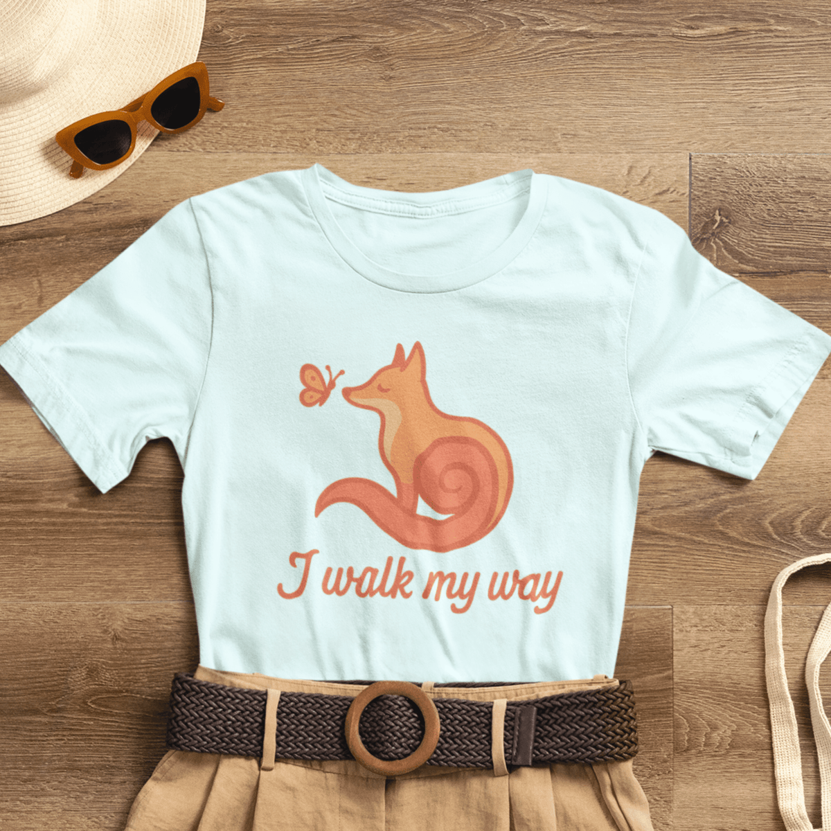 I Walk My Way Fox Shirt – Whimsical Animal Graphic Tee - Spirit Stitch