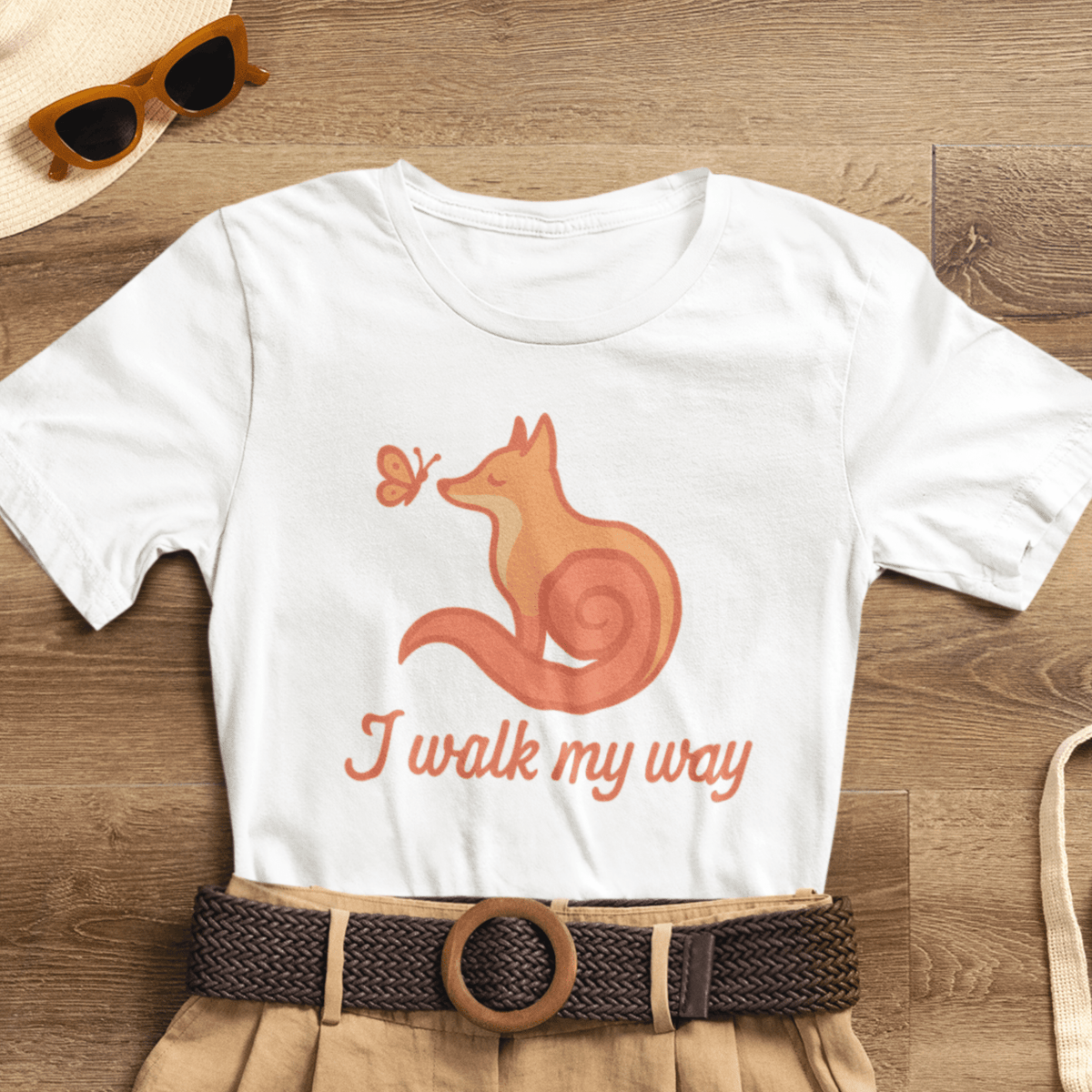 I Walk My Way Fox Shirt – Whimsical Animal Graphic Tee - Spirit Stitch