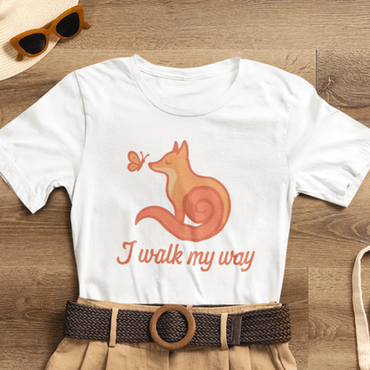 I Walk My Way Fox Shirt – Whimsical Animal Graphic Tee - Spirit Stitch