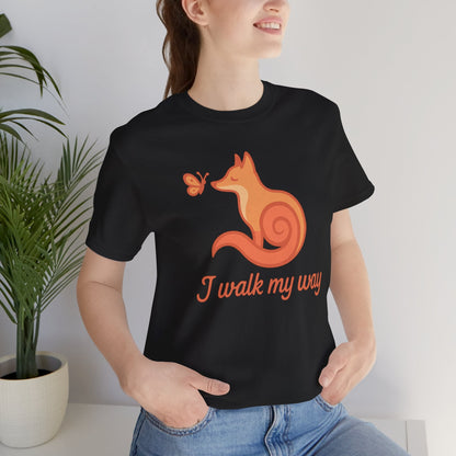 I Walk My Way Fox Shirt – Whimsical Animal Graphic Tee - Spirit Stitch