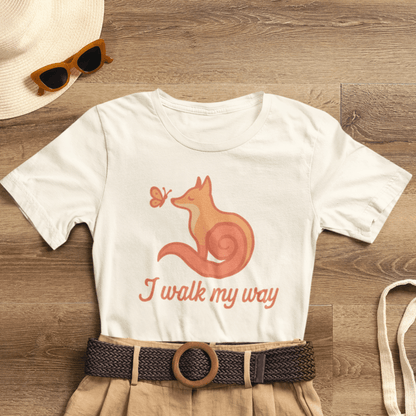 I Walk My Way Fox Shirt – Whimsical Animal Graphic Tee - Spirit Stitch