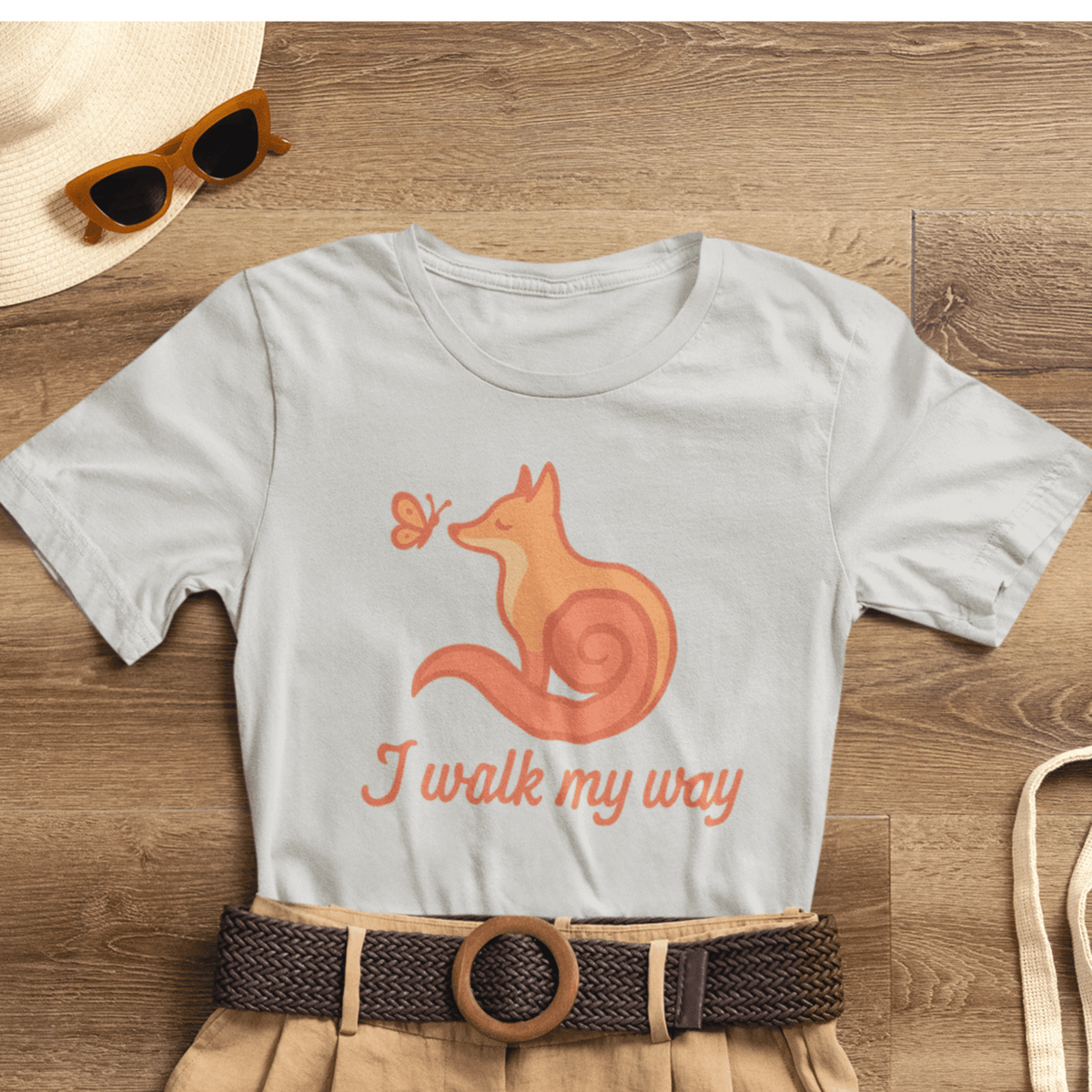 I Walk My Way Fox Shirt – Whimsical Animal Graphic Tee - Spirit Stitch
