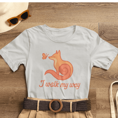I Walk My Way Fox Shirt – Whimsical Animal Graphic Tee - Spirit Stitch