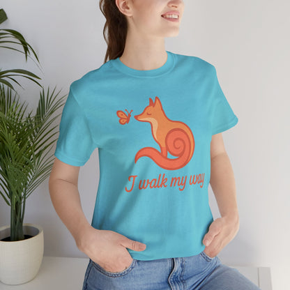 I Walk My Way Fox Shirt – Whimsical Animal Graphic Tee - Spirit Stitch