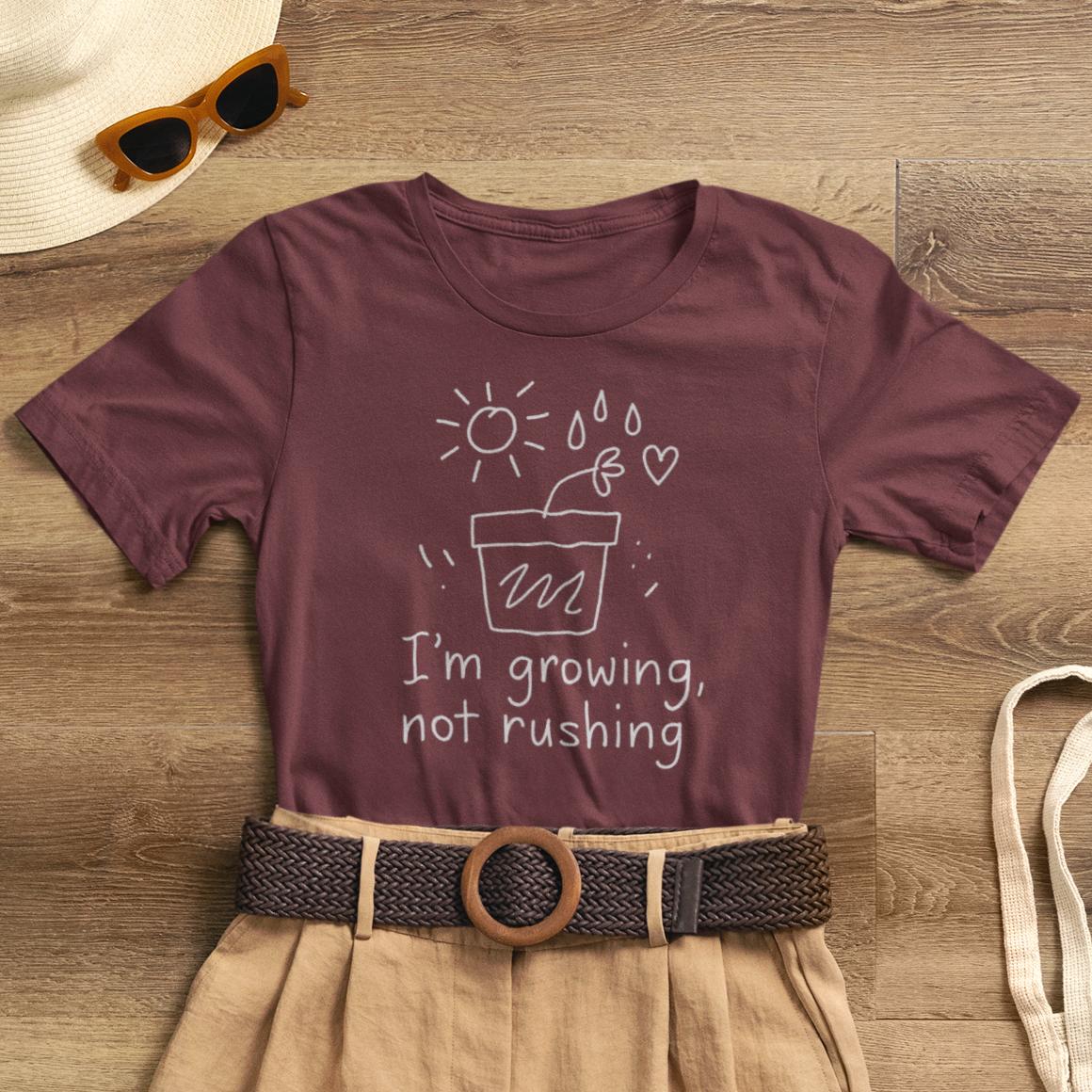 I’m Growing, Not Rushing – Gentle Progress Black T-Shirt - Spirit Stitch