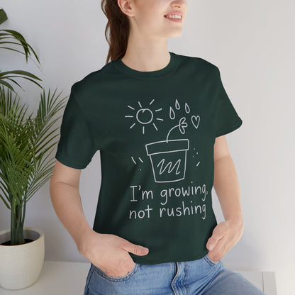 I’m Growing, Not Rushing – Gentle Progress Black T-Shirt - Spirit Stitch