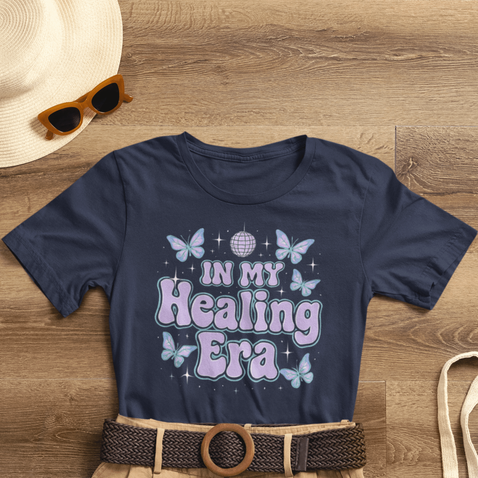 In My Healing Era Shirt – Retro Butterfly Self - Care Tee - Spirit Stitch