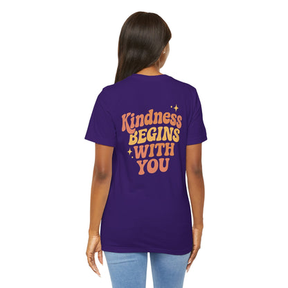 Kindness Begins With You Shirt – Positive Affirmation Tee | Mental Health & Self - Care Graphic T-Shirt (Front & Back Design) - Spirit Stitch