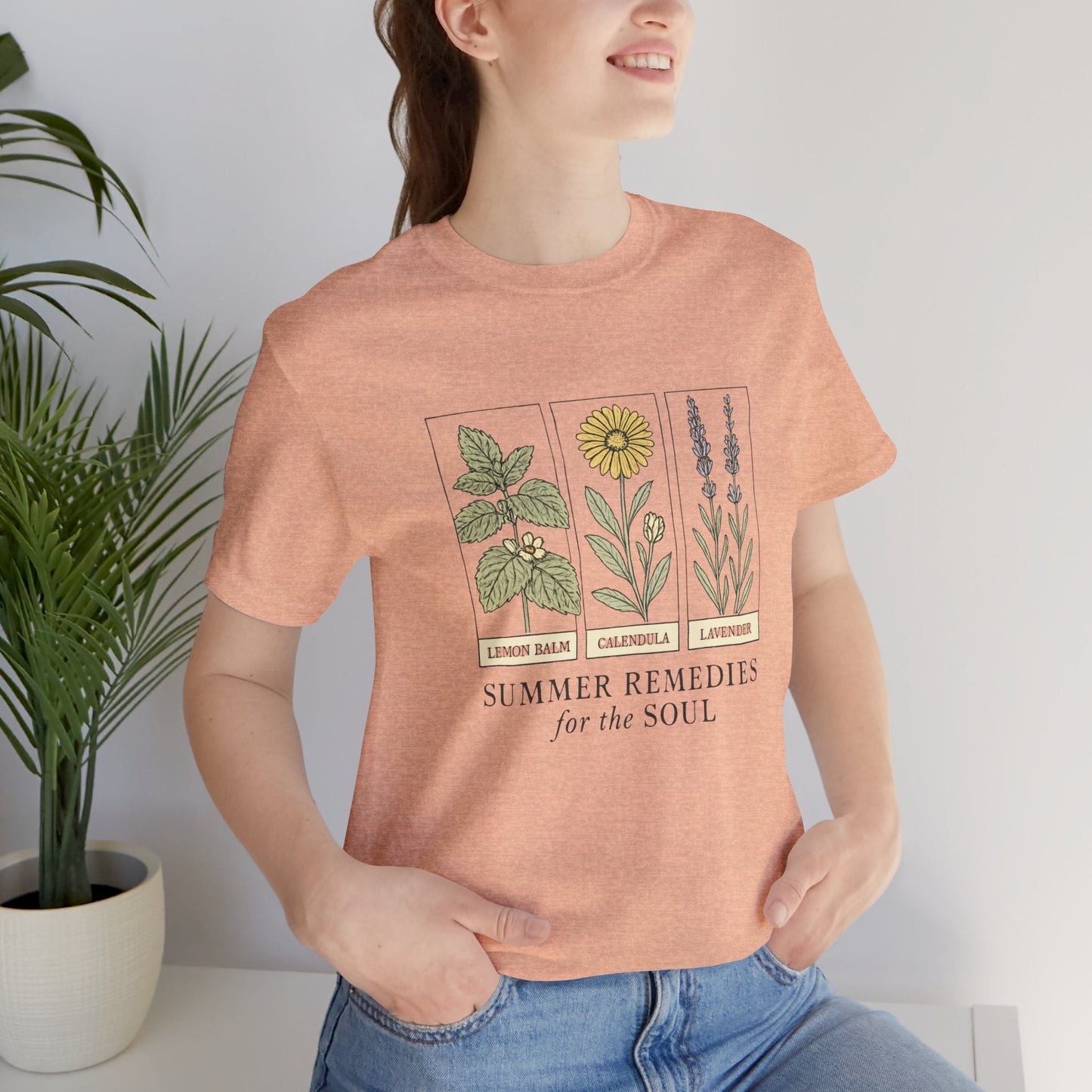Lemon Balm, Calendula & Lavender Tee – Healing Plants Graphic Shirt - Spirit Stitch