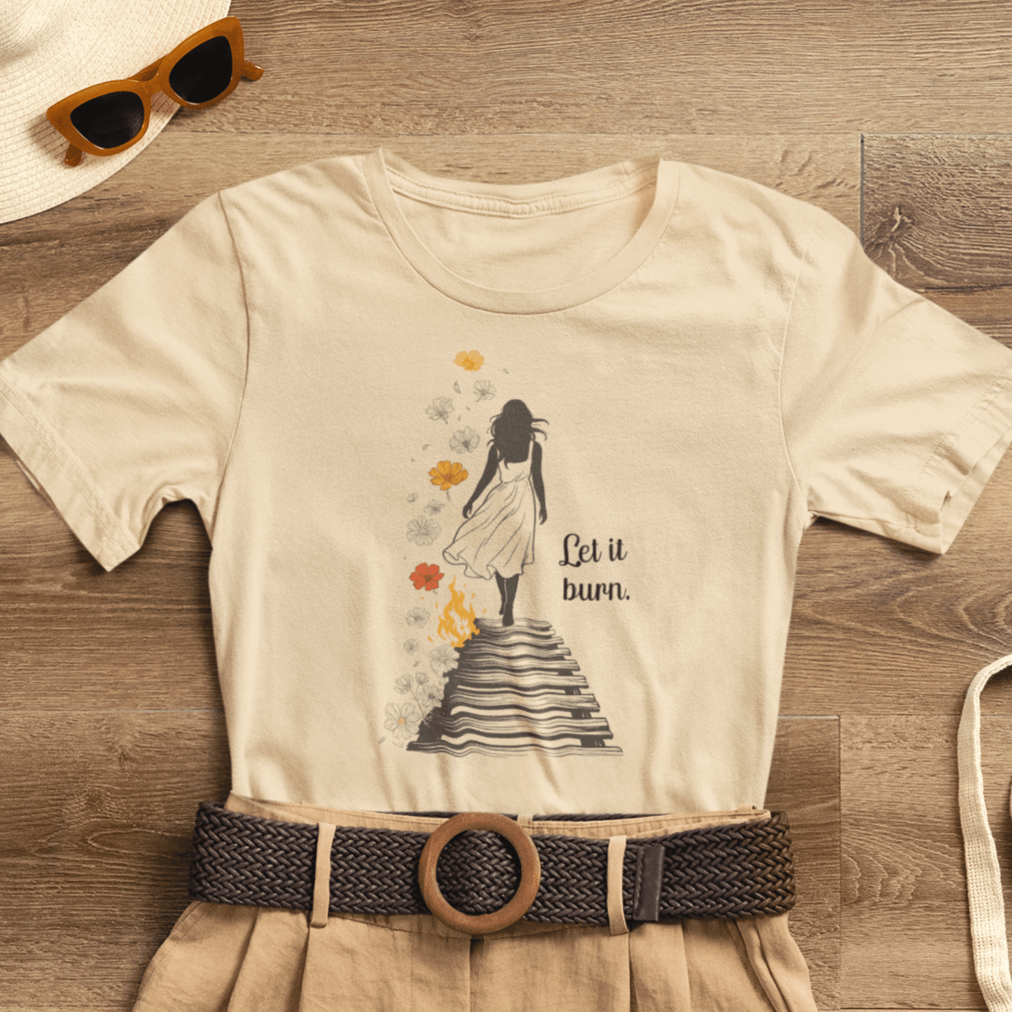Let It Burn Shirt | Self - Healing & Transformation Tee | Rebirth & Renewal Art Top | Spirit Stitch Collection - Spirit Stitch