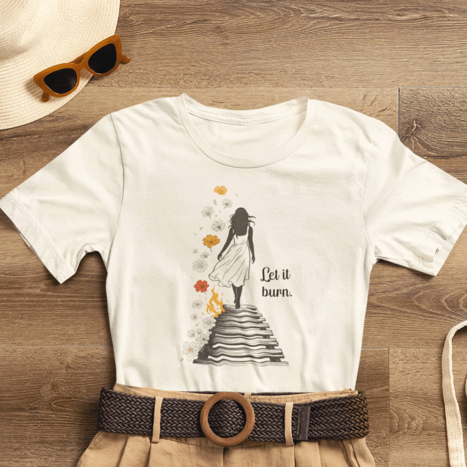 Let It Burn Shirt | Self - Healing & Transformation Tee | Rebirth & Renewal Art Top | Spirit Stitch Collection - Spirit Stitch