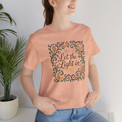 Let the Light In – Mindful Floral Quote T-Shirt - Spirit Stitch
