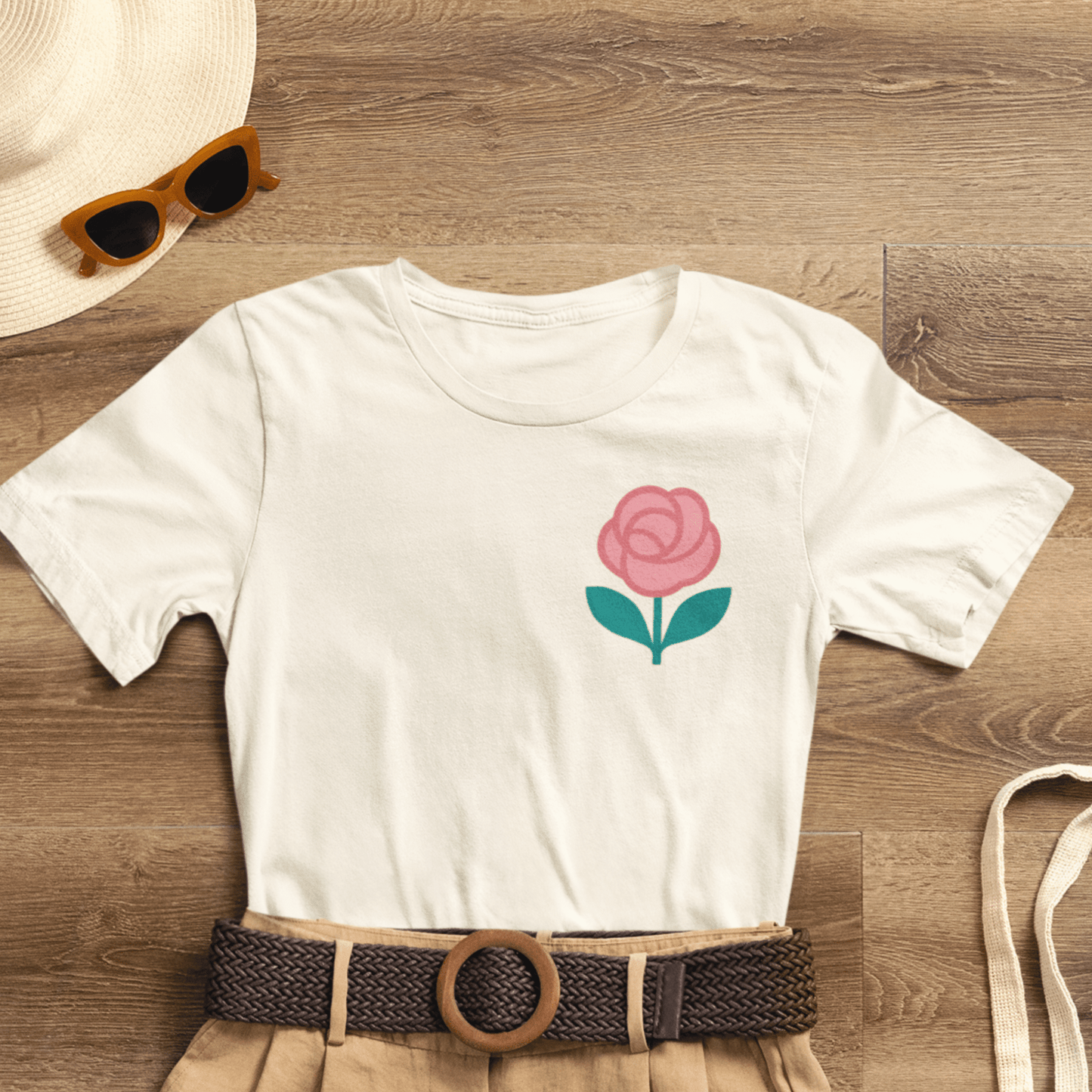 Love in Full Bloom T-Shirt – Retro Floral Graphic Tee with Front Rose & Back Flower Design – Positive Vibes Shirt - Spirit Stitch
