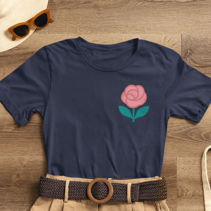Love in Full Bloom T-Shirt – Retro Floral Graphic Tee with Front Rose & Back Flower Design – Positive Vibes Shirt - Spirit Stitch