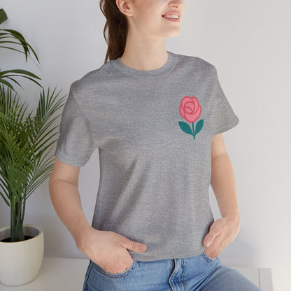 Love in Full Bloom T-Shirt – Retro Floral Graphic Tee with Front Rose & Back Flower Design – Positive Vibes Shirt - Spirit Stitch