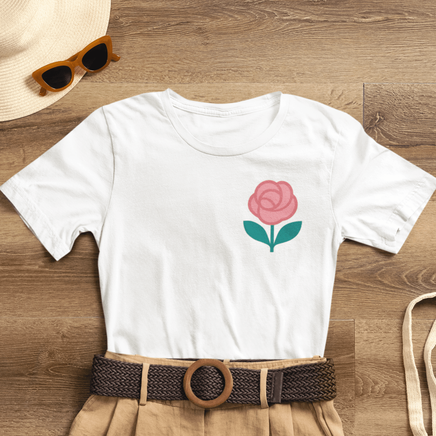Love in Full Bloom T-Shirt – Retro Floral Graphic Tee with Front Rose & Back Flower Design – Positive Vibes Shirt - Spirit Stitch