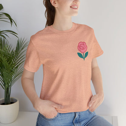 Love in Full Bloom T-Shirt – Retro Floral Graphic Tee with Front Rose & Back Flower Design – Positive Vibes Shirt - Spirit Stitch
